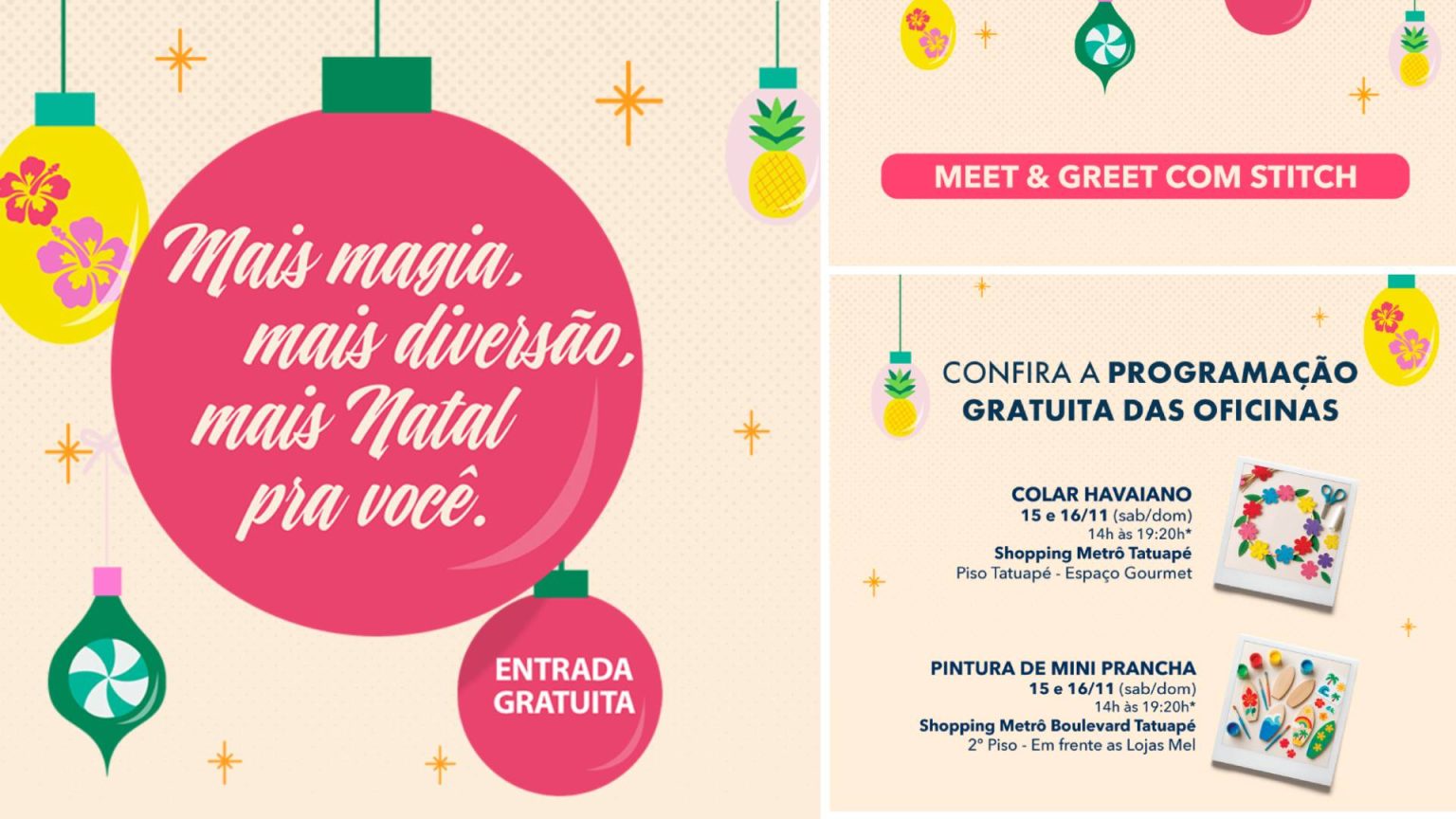 Programação Gratuita de Natal no Complexo Tatuapé