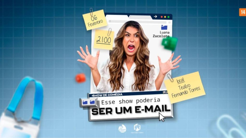 Luana Zucoloto em Esse Show Poderia ser um Email no Teatro Fernando Torres